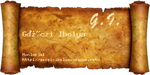 Géczi Ibolya névjegykártya