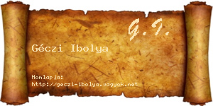 Géczi Ibolya névjegykártya